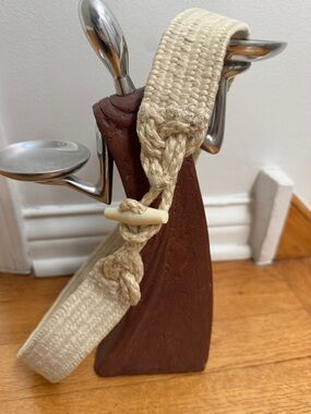 Vintage Stretch Woven Macramé belt with a unique toggle closure
